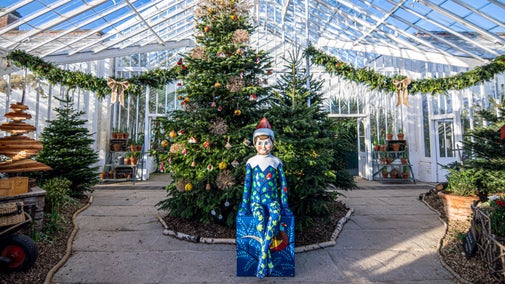 Christmas display in the Glasshouse at Clumber Park